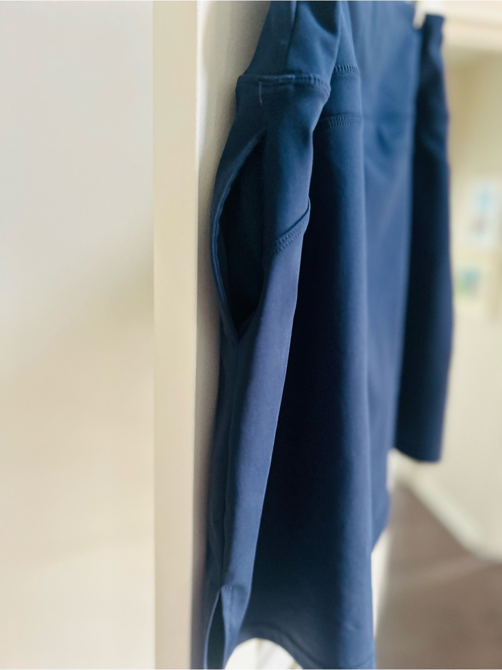Navy Blue Athletic Culotte Stretchy Skirt with Built In Shorties - Picture 7 of 8